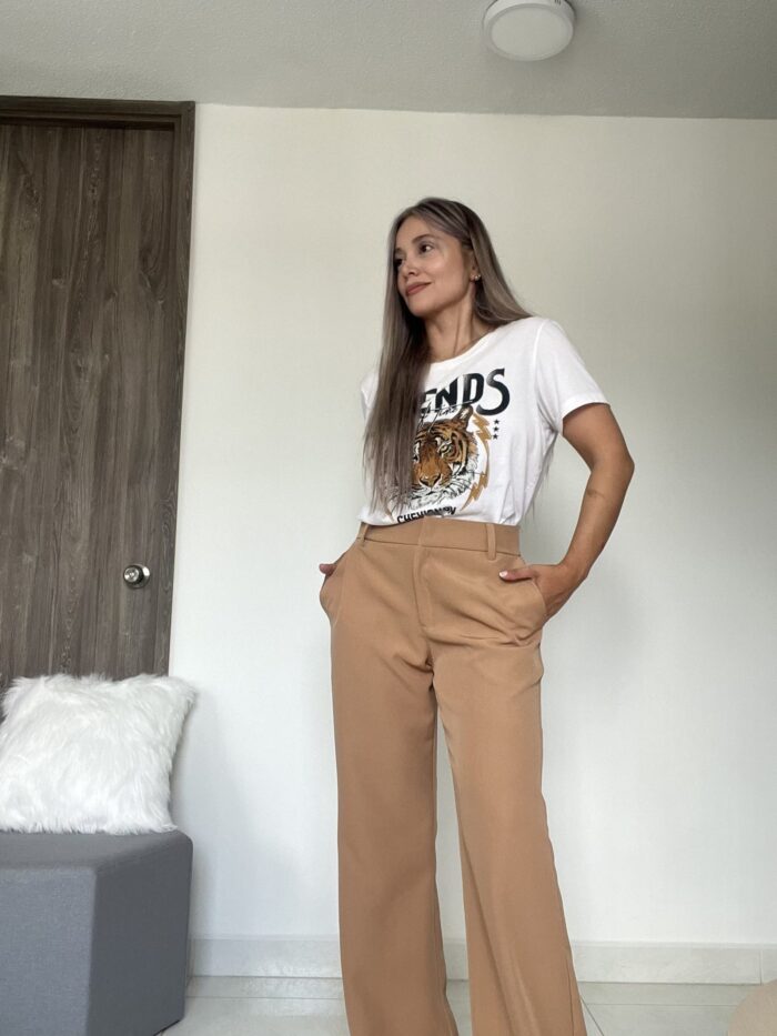 Ref. 057: Pantalón semicampana clásico - camel - Image 3