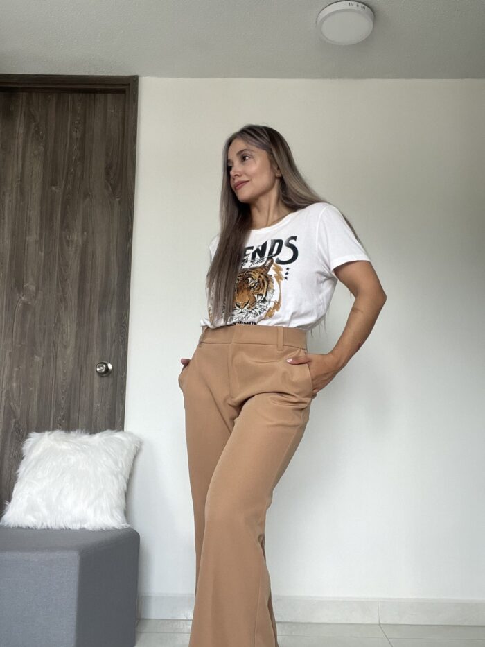 Ref. 057: Pantalón semicampana clásico - camel - Image 4
