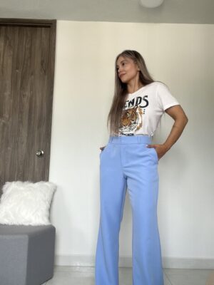 Ref. 057: Pantalón semicampana clásico - azul bebé - Image 3