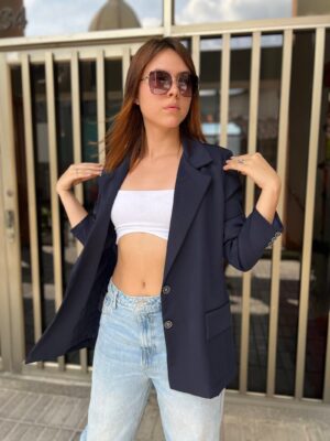Ref. 010: Blazer semioversize en color azul oscuro - Image 6