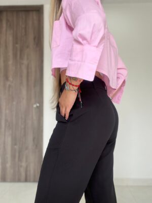 Ref. 017: Pantalón clásico semicampana color negro - Image 4