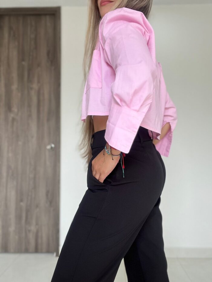 Ref. 017: Pantalón clásico semicampana color negro - Image 5