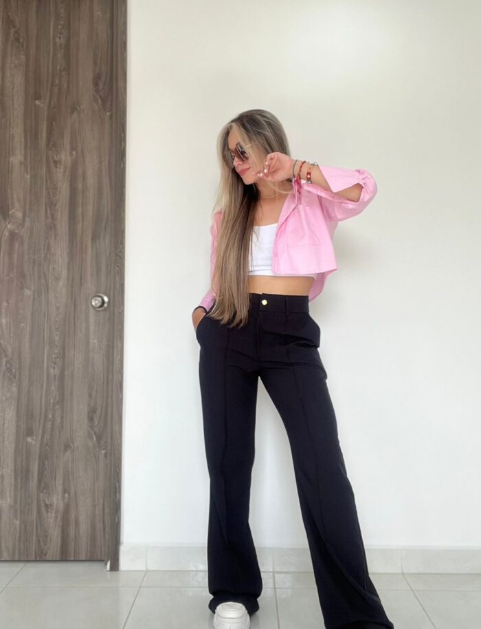 Ref. 017: Pantalón clásico semicampana color negro - Image 6