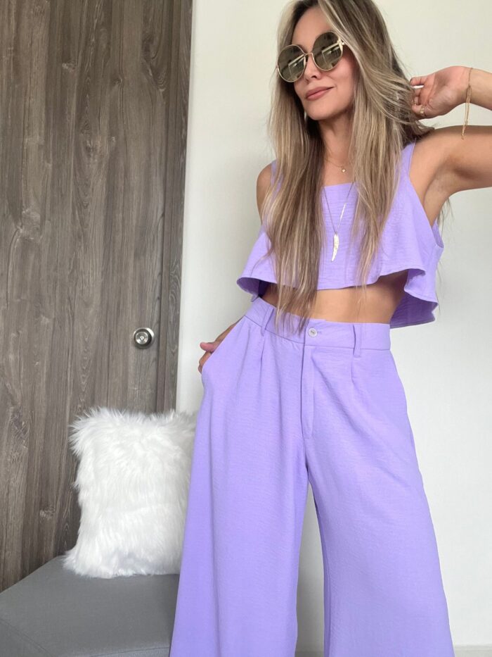 Ref. 066: Pantalón palazo con TOP OBSEQUIO - lila - Image 4