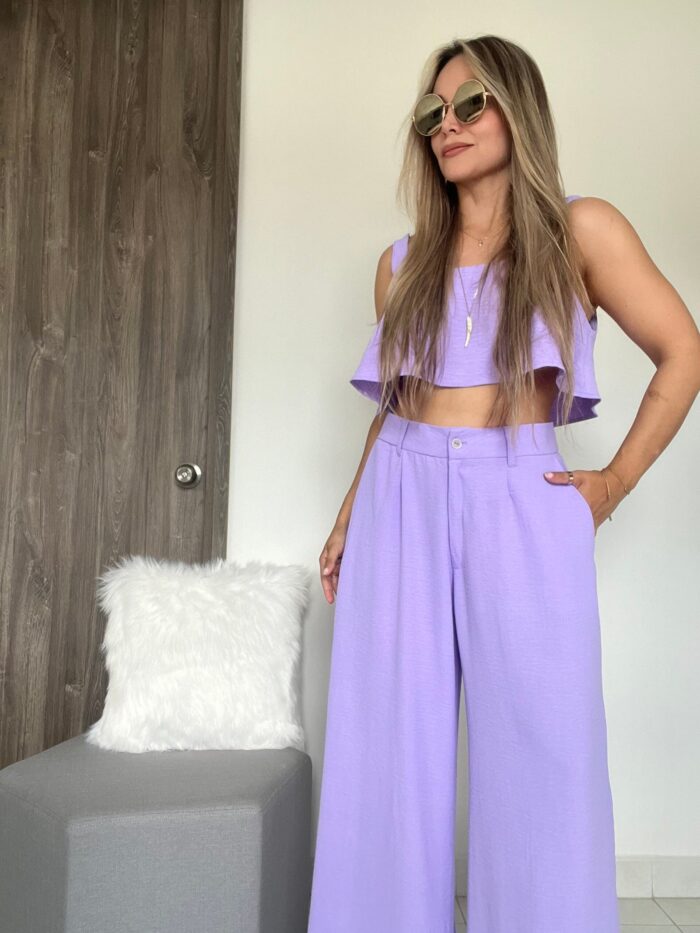 Ref. 066: Pantalón palazo con TOP OBSEQUIO - lila - Image 2