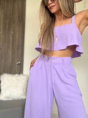 Ref. 066: Pantalón palazo con TOP OBSEQUIO - lila - Image 5