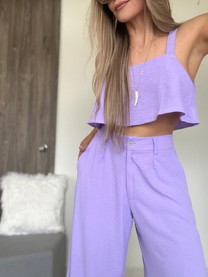 Ref. 066: Pantalón palazo con TOP OBSEQUIO - lila - Image 1