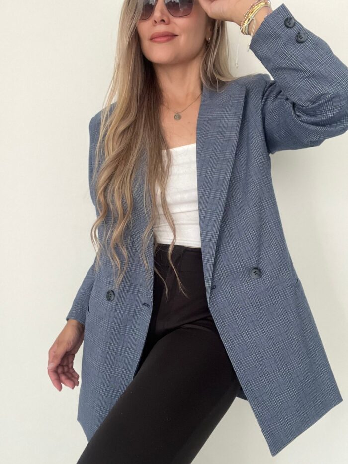 Ref. 003: Blazer extra-oversize cuadros azul - Image 8