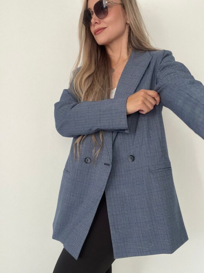 Ref. 003: Blazer extra-oversize cuadros azul - Image 6