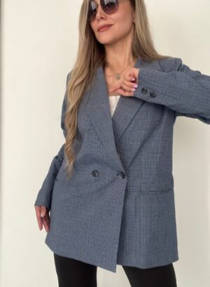 Ref. 003: Blazer extra-oversize cuadros azul - Image 4