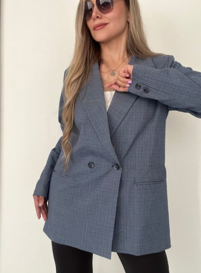 Ref. 003: Blazer extra-oversize cuadros azul - Image 4