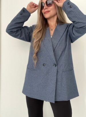 Ref. 003: Blazer extra-oversize cuadros azul - Image 3