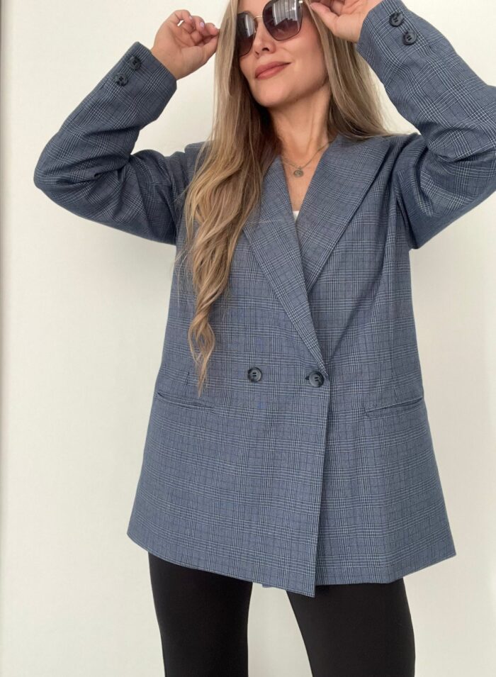 Ref. 003: Blazer extra-oversize cuadros azul - Image 3