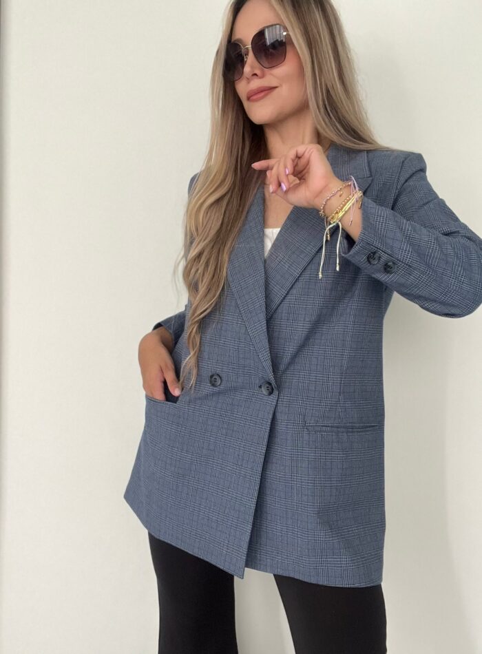 Ref. 003: Blazer extra-oversize cuadros azul - Image 2