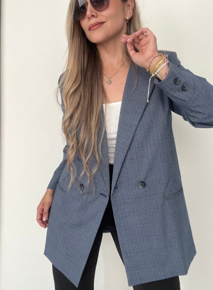 Ref. 003: Blazer extra-oversize cuadros azul - Image 1