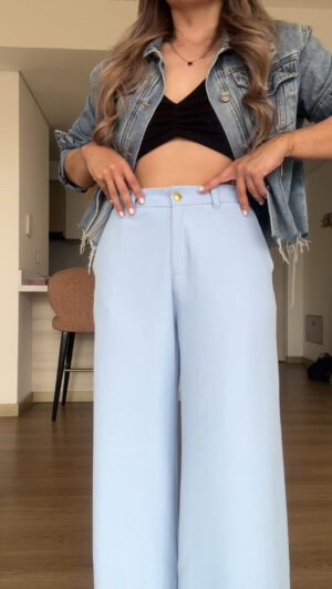 Ref. 085-3: Pantalón clásico recto sin prenses - azul bebé - Image 6