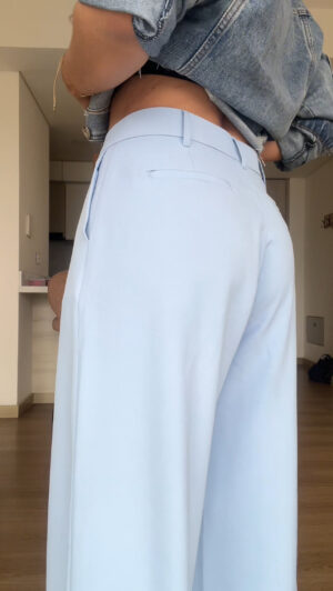 Ref. 085-3: Pantalón clásico recto sin prenses - azul bebé - Image 2