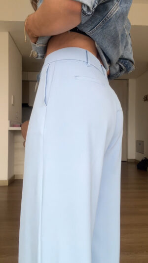 Ref. 085-3: Pantalón clásico recto sin prenses - azul bebé - Image 5