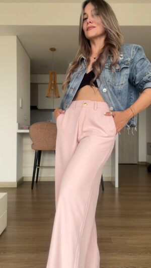Ref. 085-3: Pantalón clásico recto sin prenses - palo de rosa - Image 4