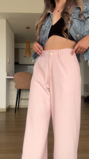 Ref. 085-3: Pantalón clásico recto sin prenses - palo de rosa