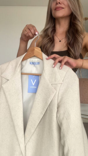 Ref. 072-1: Blazer clásico en lino - beige - Image 4