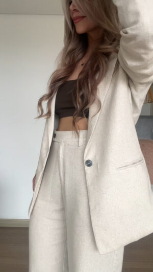 Ref. 072-1: Blazer clásico en lino - beige - Image 6