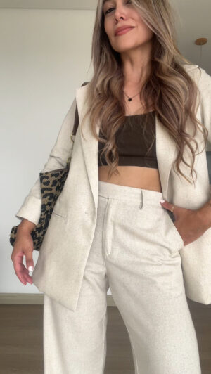 Ref. 072-1: Blazer clásico en lino - beige - Image 10