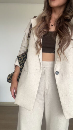 Ref. 072-1: Blazer clásico en lino - beige - Image 11