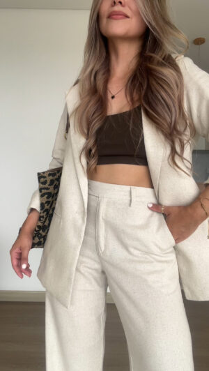 Ref. 072-1: Blazer clásico en lino - beige - Image 18