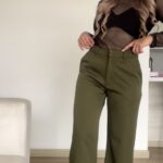 Ref. 081-1: Pantalón clásico semicampana - verde militar