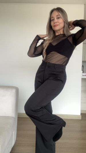 Ref. 081-1: Pantalón clásico semicampana - negro - Image 6