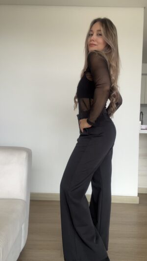 Ref. 081-1: Pantalón clásico semicampana - negro - Image 2