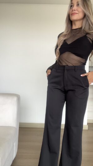 Ref. 081-1: Pantalón clásico semicampana - negro - Image 3