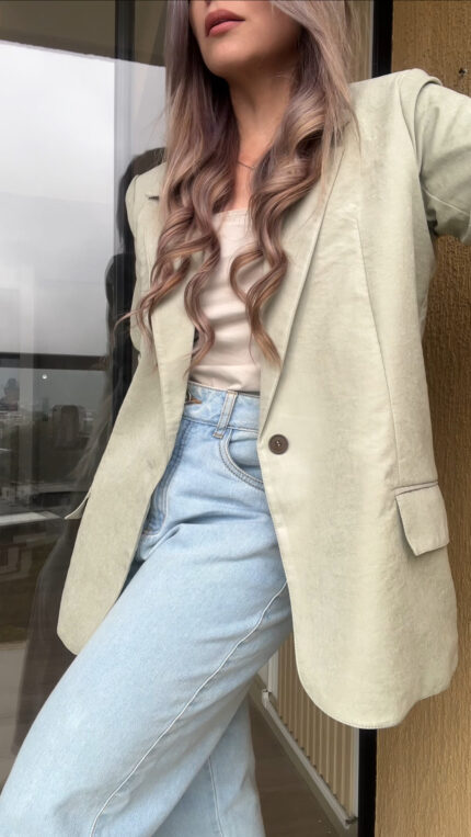 Ref. 086: Blazer clásico informal - verde nude