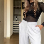 Ref. 087-2 Pantalón con prenses-Gris perla