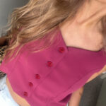 Ref. 087-1: Chaleco semiceñido-cereza