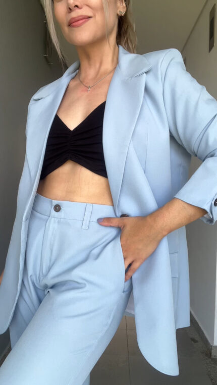 Ref.088-2: Blazer Veraniego: Blazer Redondeado-Azul Índigo