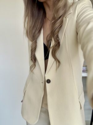 Ref. 088: Set Veraniego: Blazer Redondeado y pantalón semicampana-Vainilla - Image 6