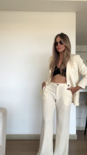 Ref. 088: Set Veraniego: Blazer Redondeado y pantalón semicampana-Vainilla - Image 13