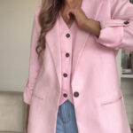 Ref.091:Blazer y Chaleco Clásico En Lino-Rosado