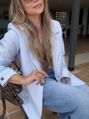 Ref.098-1: Blazer Clásico oversize- Azul Bebé - Image 5