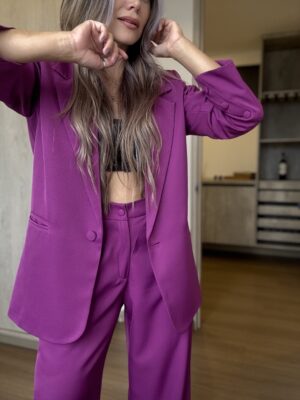 Ref.099: Blazer Elegante y pantalón clásico recto- Magenta - Image 2