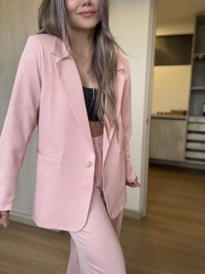 Ref.099: Blazer Elegante y pantalón clásico recto- Palo de Rosa