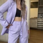 Ref.099 Blazer Elegante y pantalón clásico recto- Lila