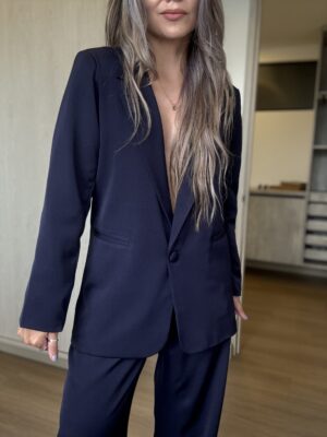 Ref.099 Blazer Elegante y pantalón clásico recto- Azul Oscuro