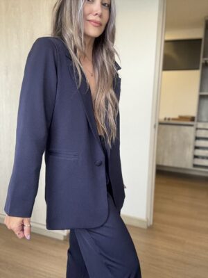Ref.099 Blazer Elegante y pantalón clásico recto- Azul Oscuro - Image 10