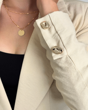 Ref.107: Blazer y Pantalón Ancho con Prenses- Vainilla - Image 11