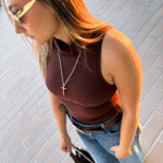 Ref.108: Básica siza cuello drappeado (estilo body)- Moka