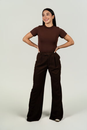 Ref.113: Básica Estilo Body Manga corta Y Pantalón 1 prense - Moka