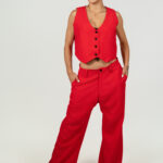 Ref.110-2: Pantalón tiro Alto – Rojo